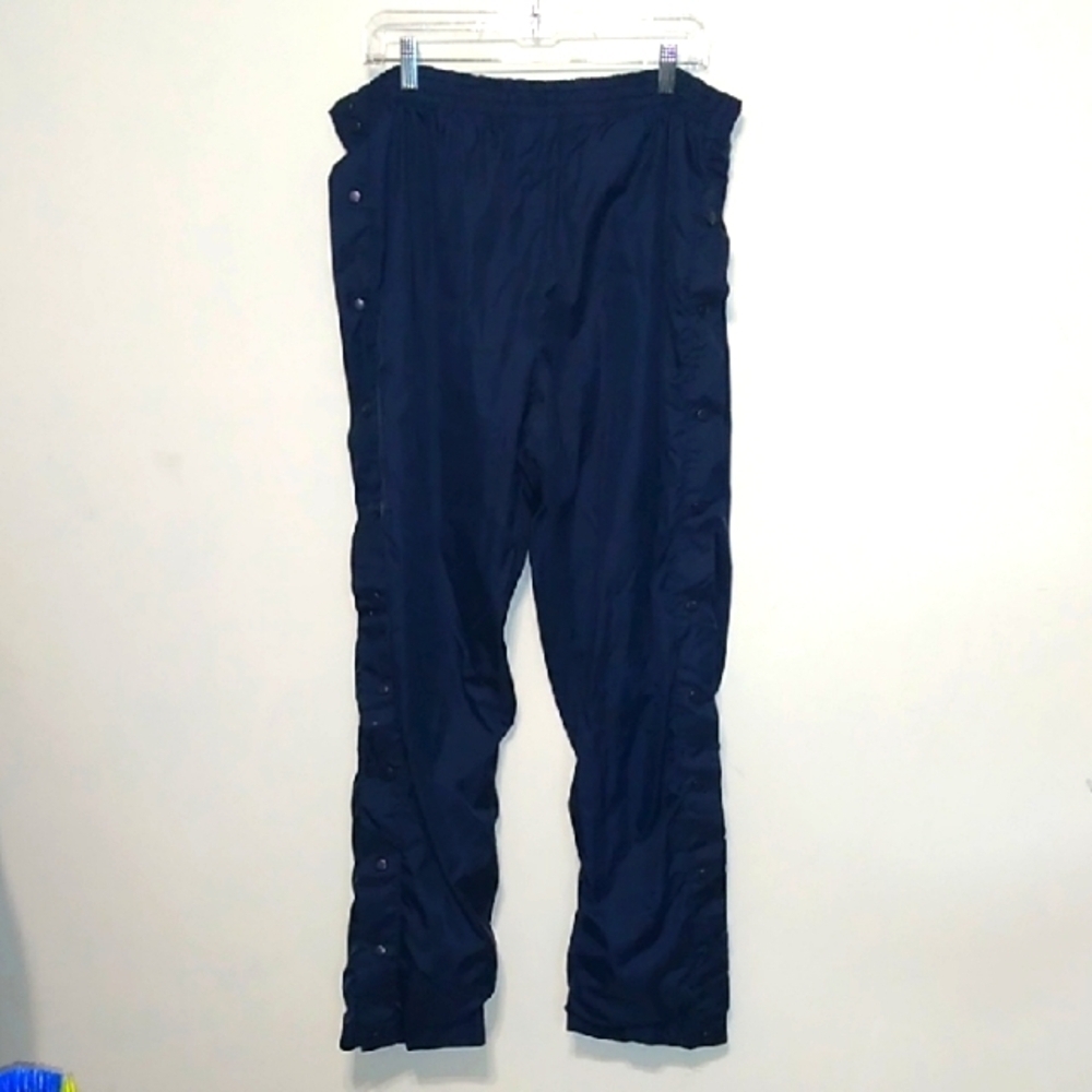 JC Penney Olympic Full Size Snap Navy Athletic Pants - Size Large